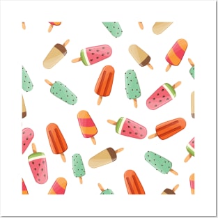 Colorful Ice Cream Pattern Design Posters and Art